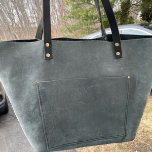 Portland Leather Gray Tote